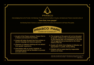 Prasco Park Code of Conduct